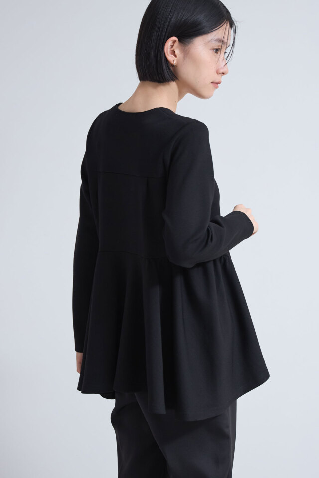 トップス 1qs86 ふくれジャカードショートカットソー【洗濯機洗い可