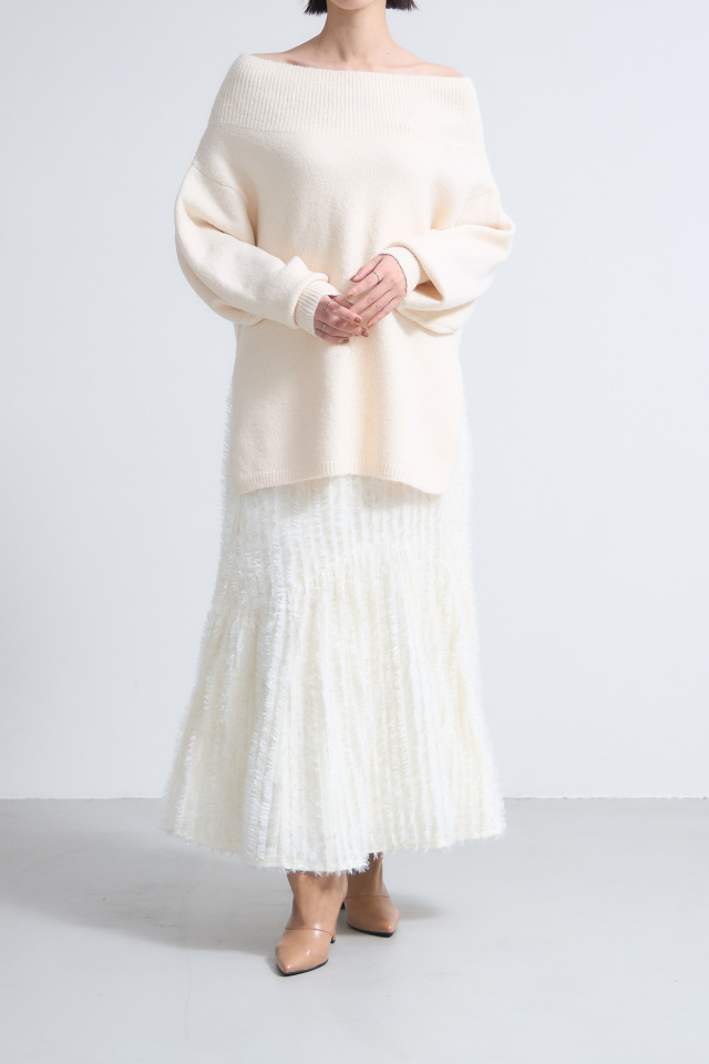 起毛オフショルニットチュニック