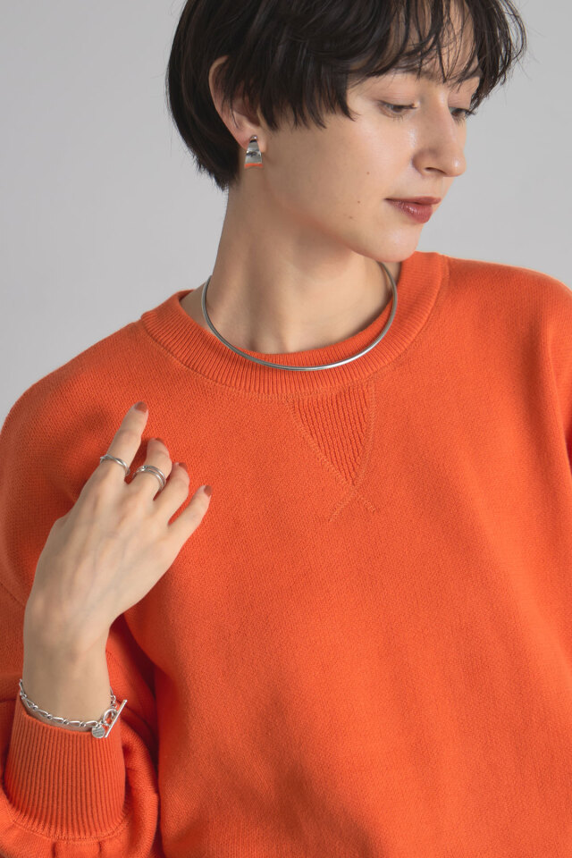 スウェットライクニットプルオーバー