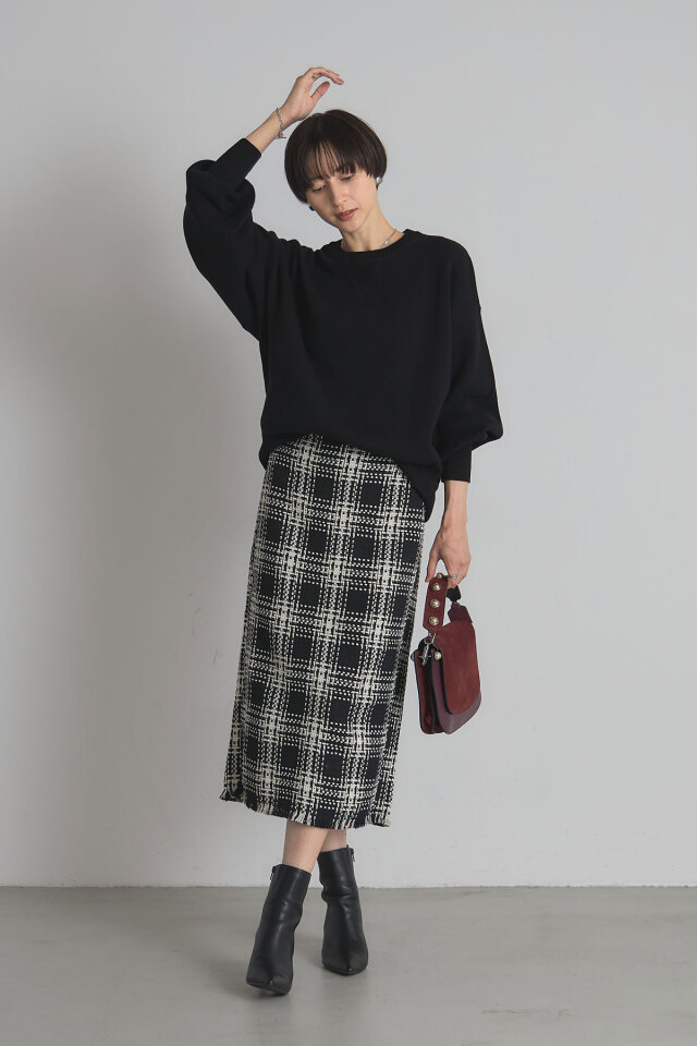 スウェットライクニットプルオーバー