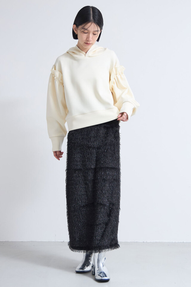 パールフリルボンディングパーカー