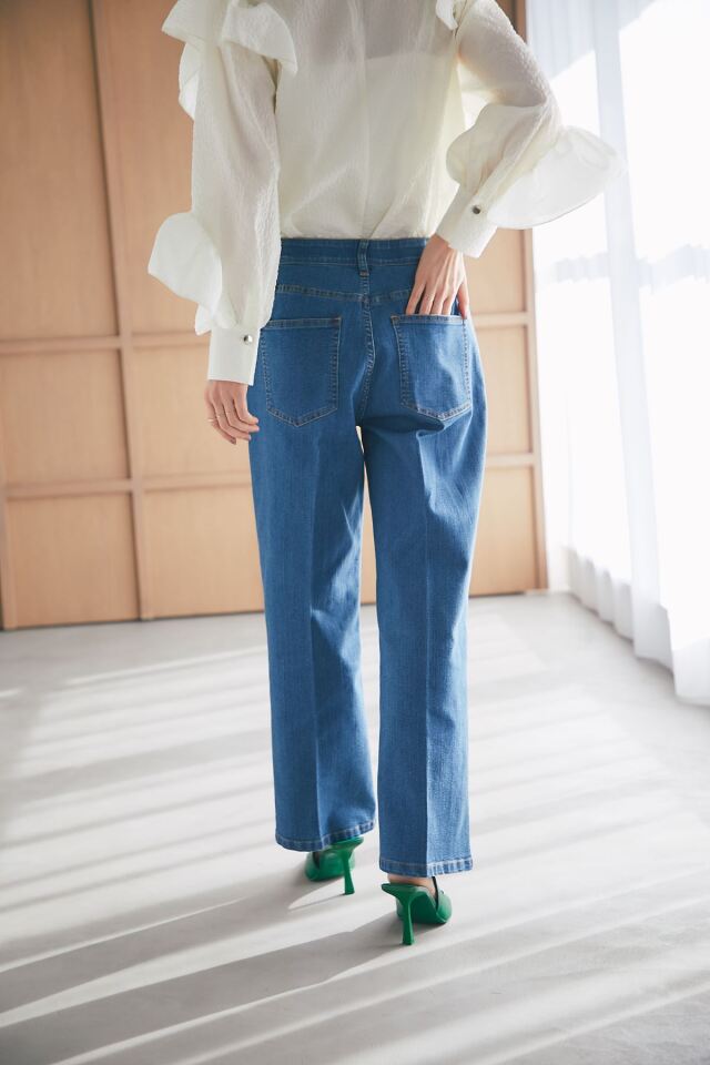 ストレッチストレートデニムパンツ