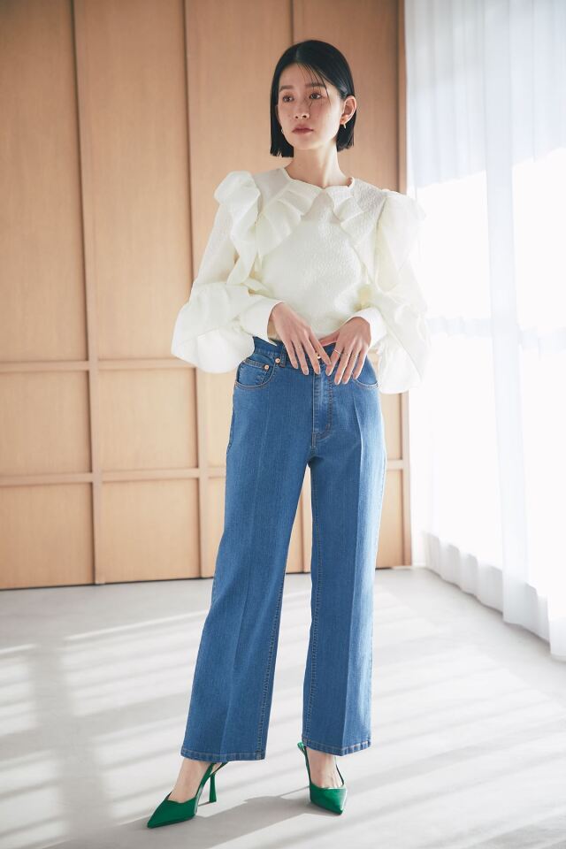 ストレッチストレートデニムパンツ