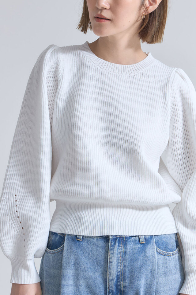 クロップドスポンジニットプルオーバー
