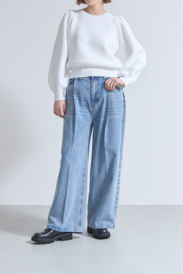 クロップドスポンジニットプルオーバー