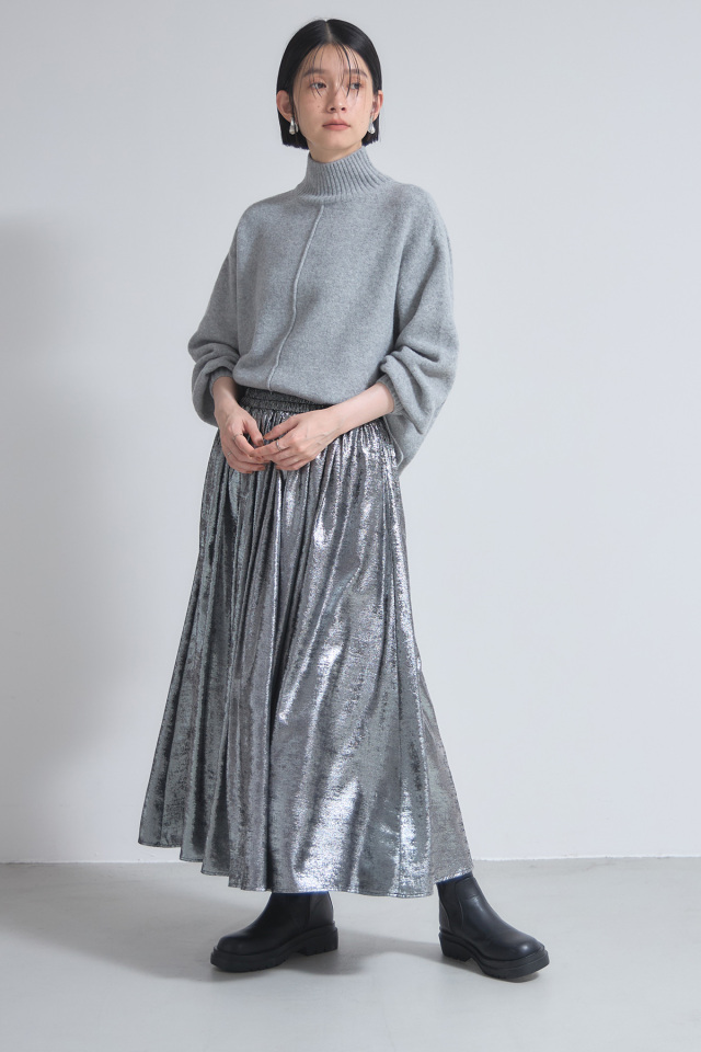 Bonpoint 36 メタリックシルバー ギャザースカート Bonpoint 36 メタリックシルバー ギャザースカート Bonpoint 36