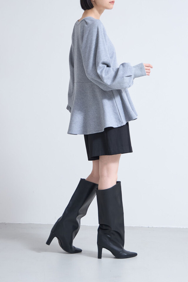 ( ¨̮ )様 フレアペプラム裏毛チュニック