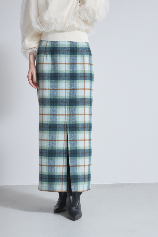 BEAUTY&YOUTHチェックタイトスカート 10-161374-3.jpg