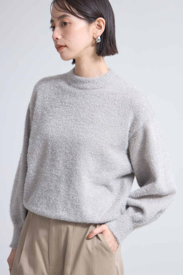 ラメシャギーニットプルオーバー