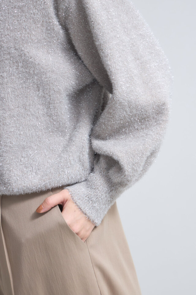 ラメシャギーニットプルオーバー