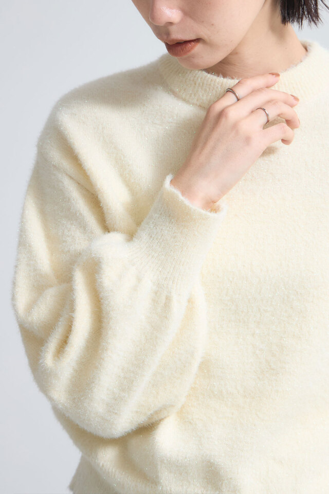 ラメシャギーニットプルオーバー