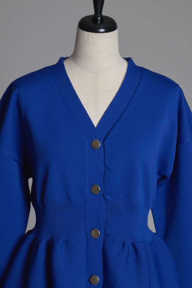 ウエストリブスポンジニットカーディガン