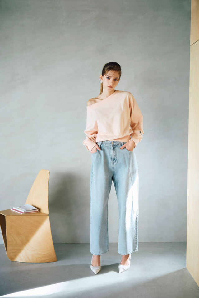 ウエストフックタックデニム