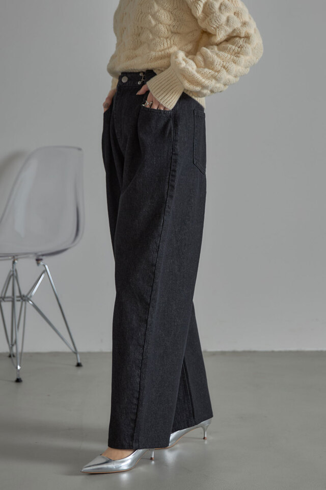 ウエストフックタックデニム