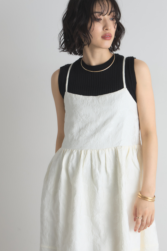 リーフジャガードコクーンキャミワンピース