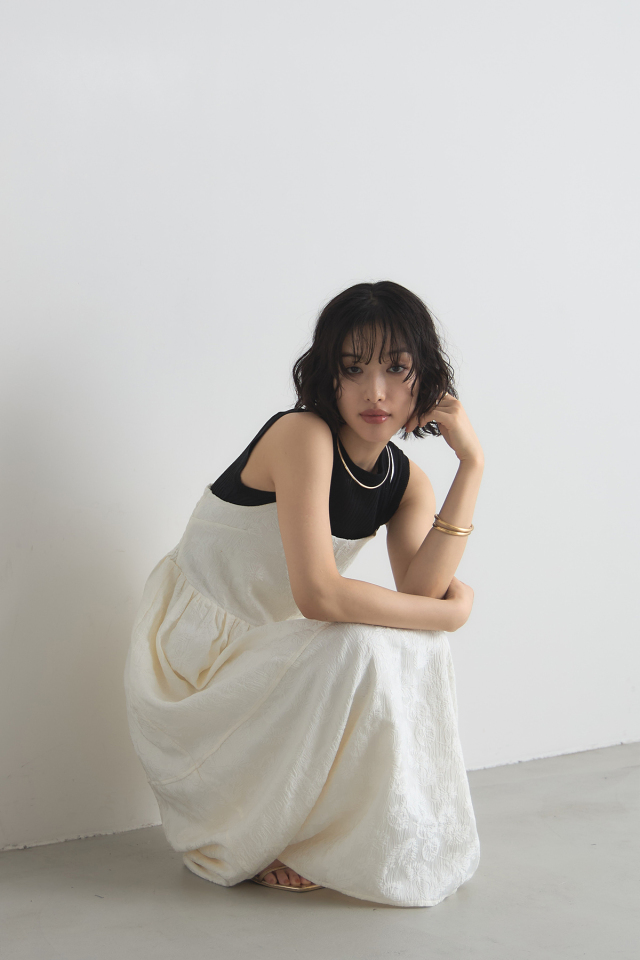 リーフジャガードコクーンキャミワンピース