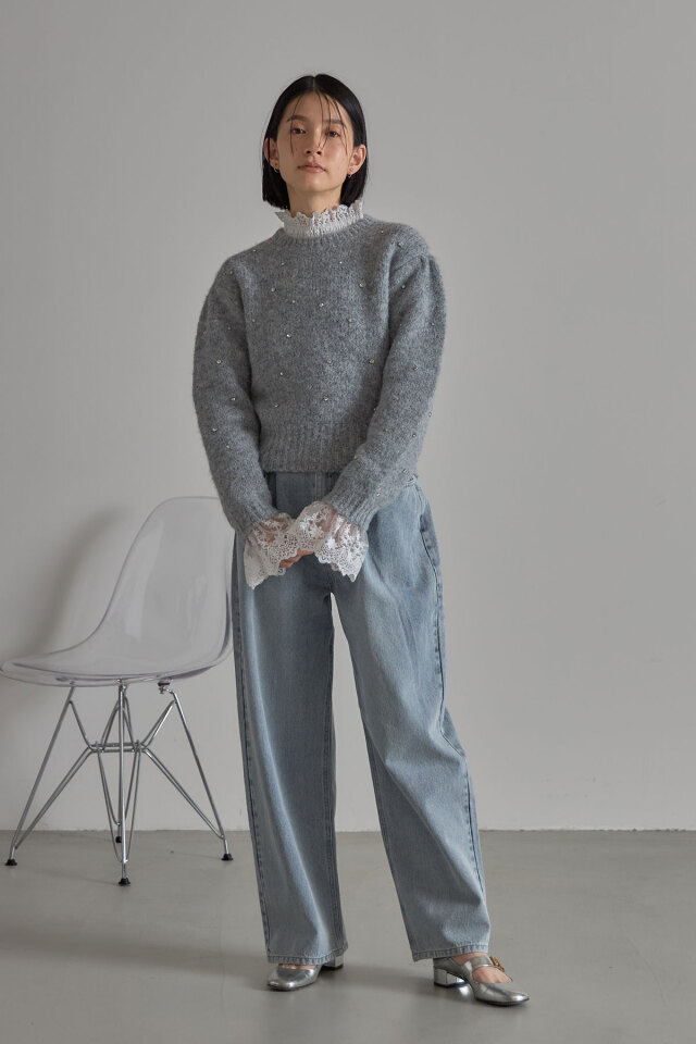 exp_2010様 リクエスト 3点 まとめ商品 ランダムビジュー起毛ニットプルオーバー