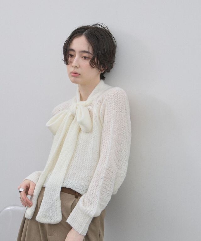 オフィシャルサイト限定】モヘアタッチボウタイニット