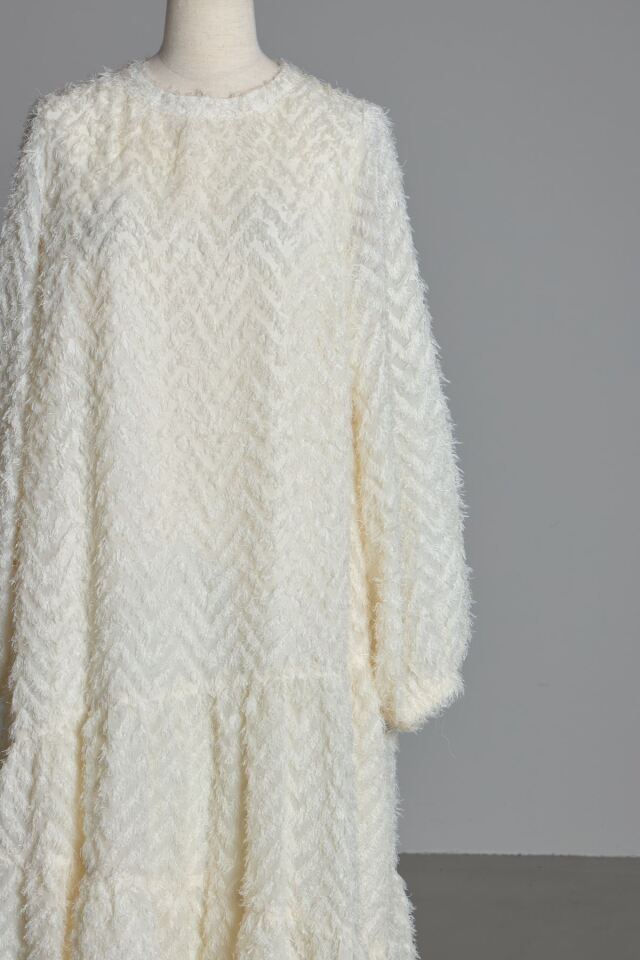 最終値下げ⭐️23区 ⭐️Ville de Parisプリントティアードワンピース フリンジシアージャガードティアードワンピース