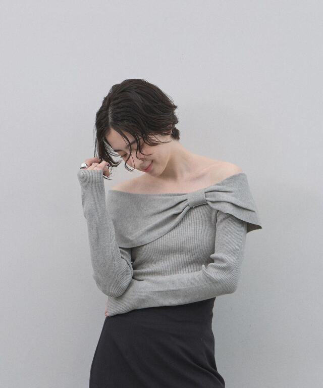 1月20日オフィシャルサイト限定再販！ショルダーリボンニット