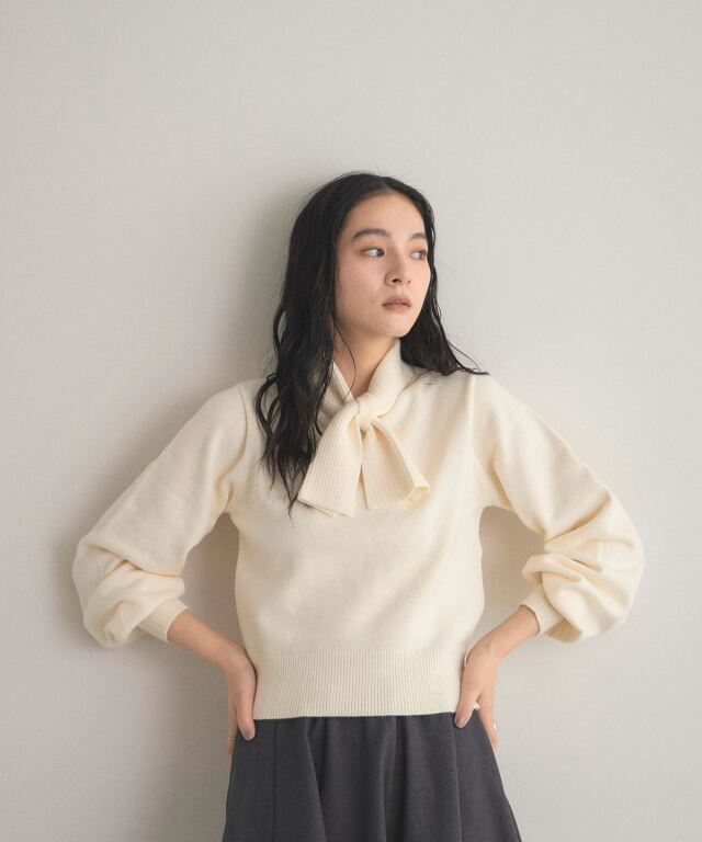 オフィシャルサイト限定】リボンタイニット