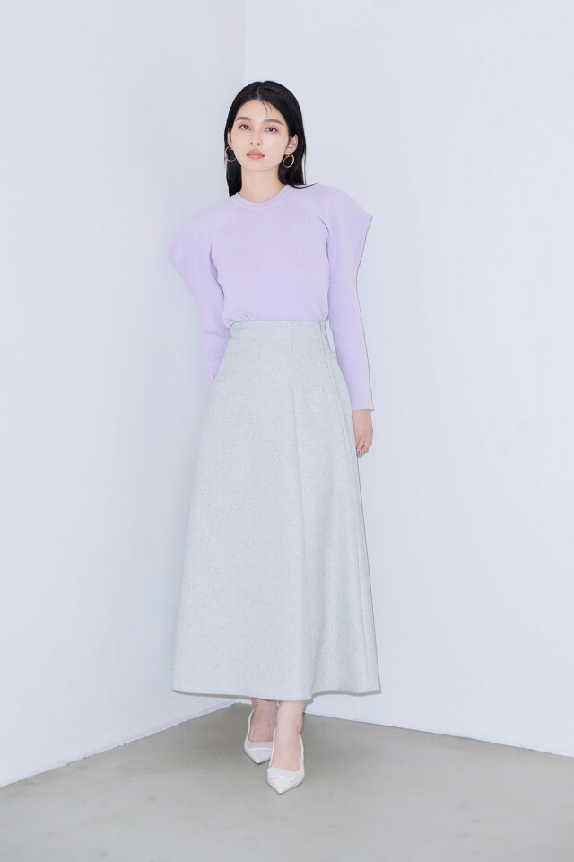 NOBLE◆23SS/ブルジョンスリーブニット/ポリエステル/23-080-240-8420-1-0/汚れ有 NOBLE(ノーブル) / 23SS/ブルジョンスリーブニット/ポリエステル