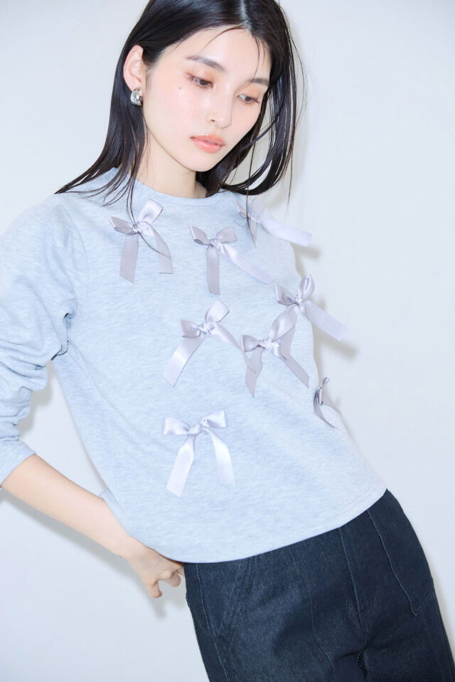 林田岬優さん着用】リボンボンディングプルオーバー