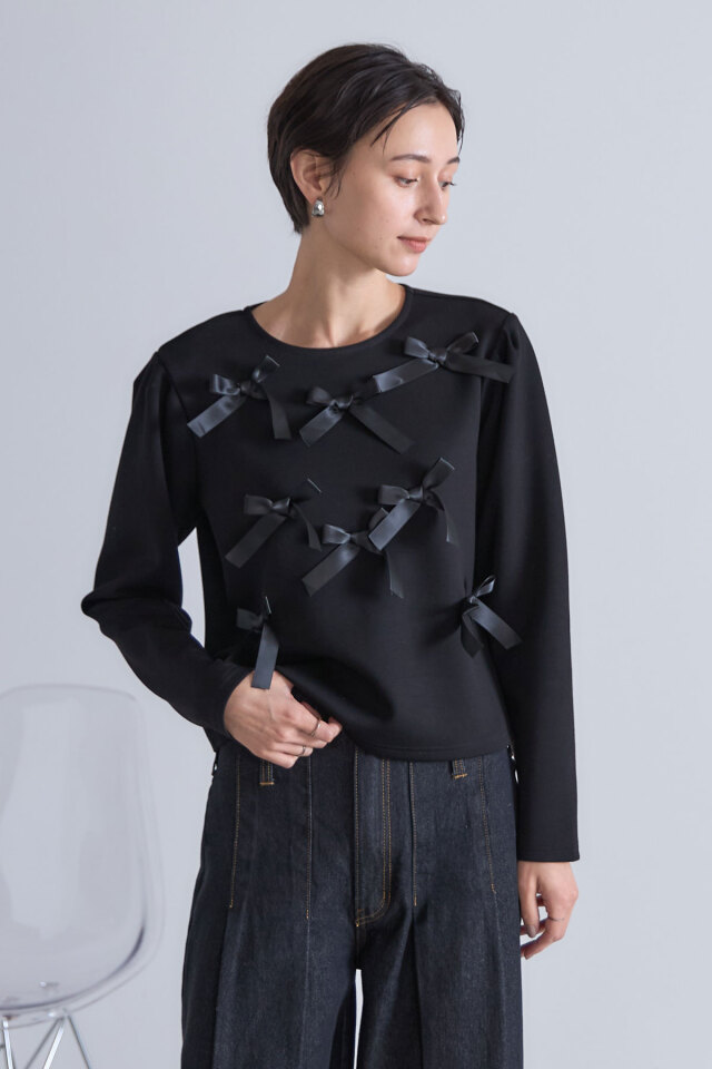 林田岬優さん着用】リボンボンディングプルオーバー