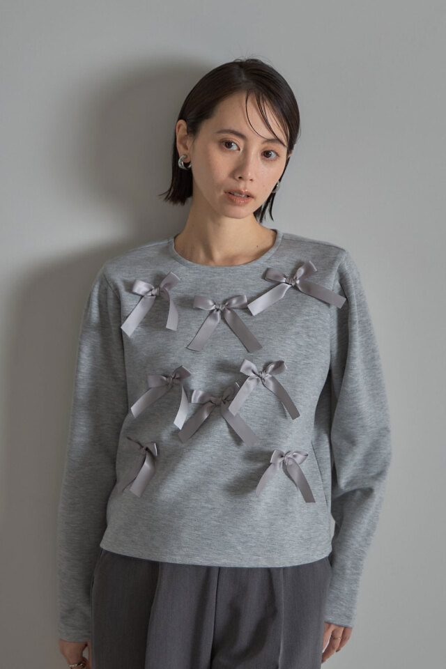 林田岬優さん着用】リボンボンディングプルオーバー