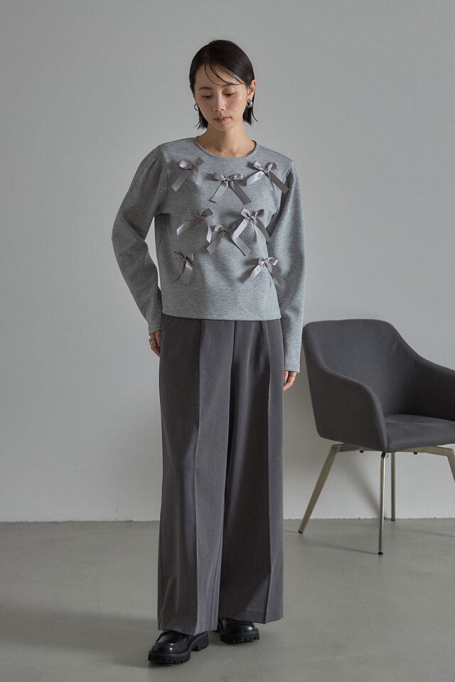 林田岬優さん着用】リボンボンディングプルオーバー