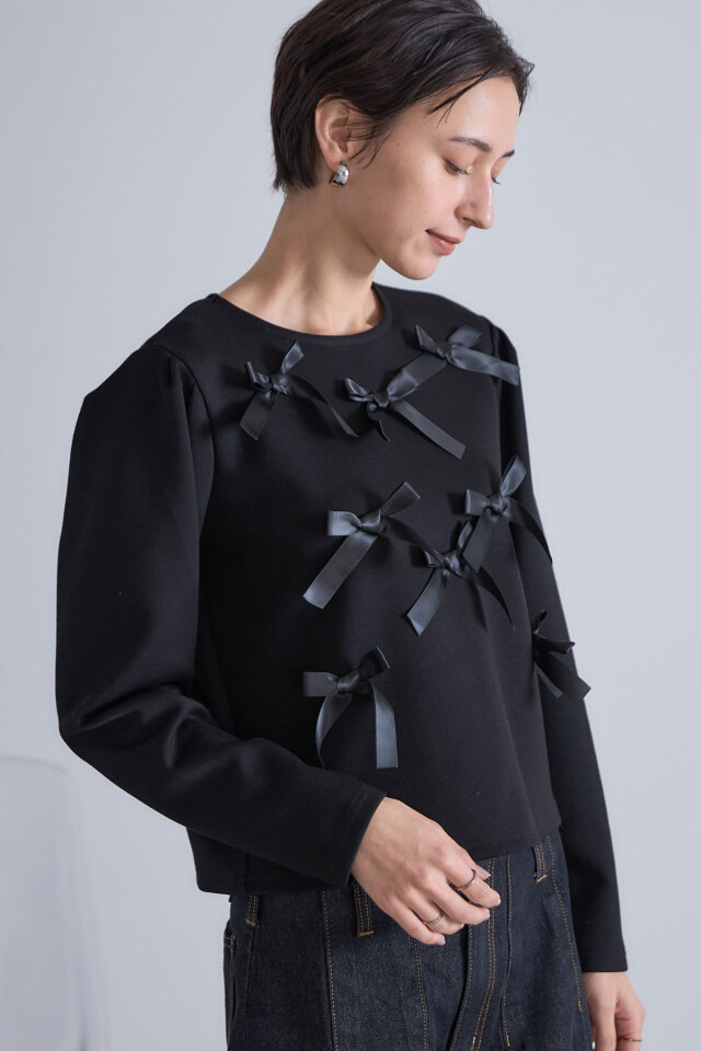 林田岬優さん着用】リボンボンディングプルオーバー