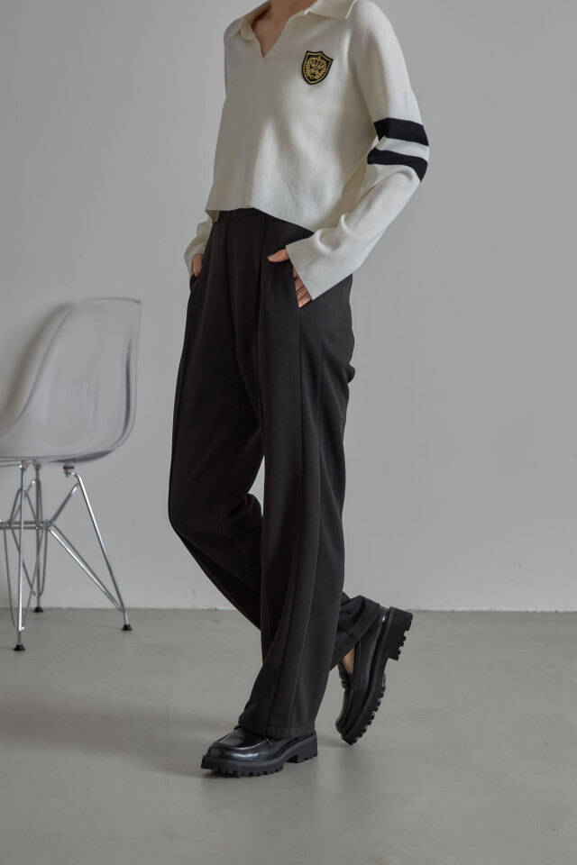 サイドラインストレートカットパンツ