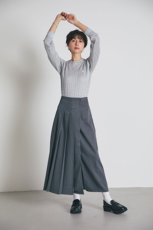 ワイドプリーツスカート