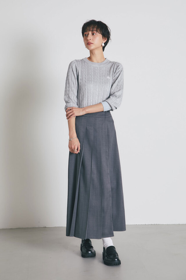 ワイドプリーツスカート