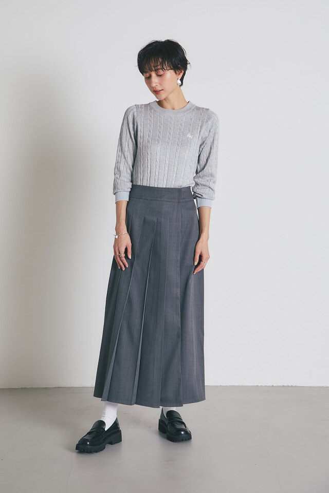 ワイドプリーツスカート
