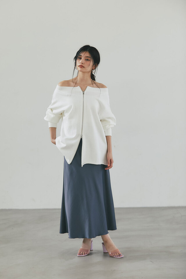 ◆ちゃんひー◆ オフショルジッププルオーバー