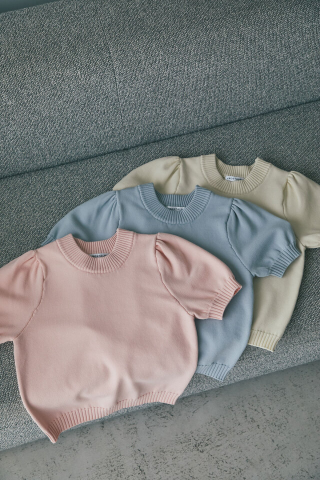 ミヤページ マシェリコラボ】半袖パフスリーブニット