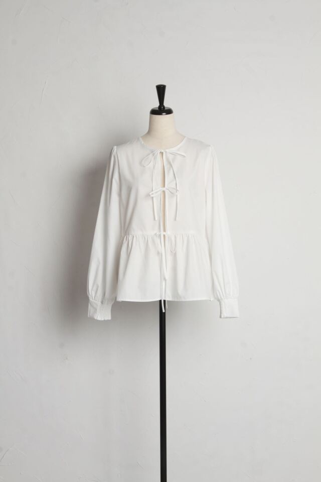 マシェリコラボ】前後2WAYリボンペプラムブラウス