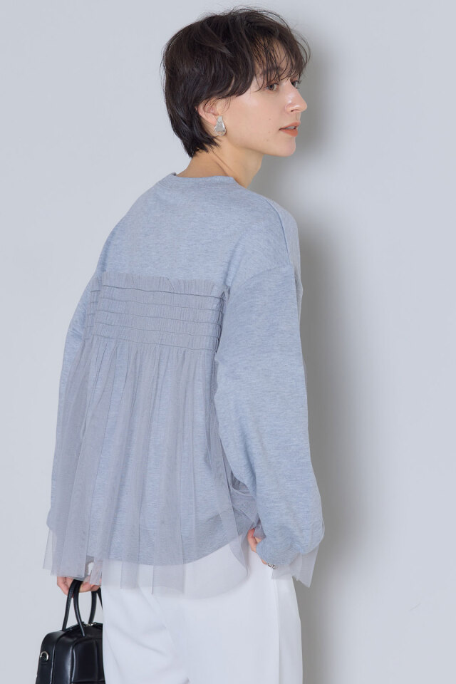 チュールフリルドッキングスウェット