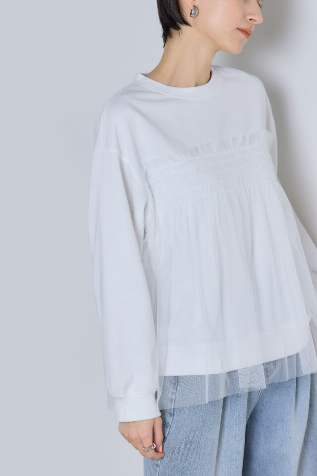 miページ チュールフリルドッキングスウェット