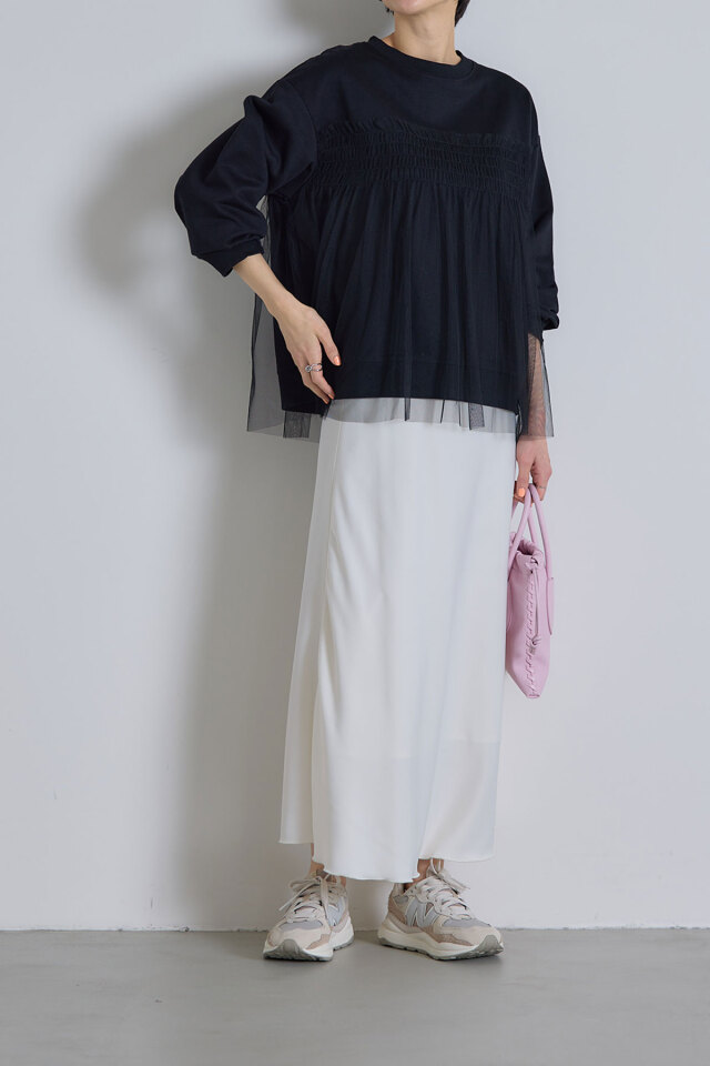 ★入念洗浄～メンテナンス済み！★HEAD★155cmサイズ★綺麗＆程度・良好！ チュールフリルドッキングスウェット