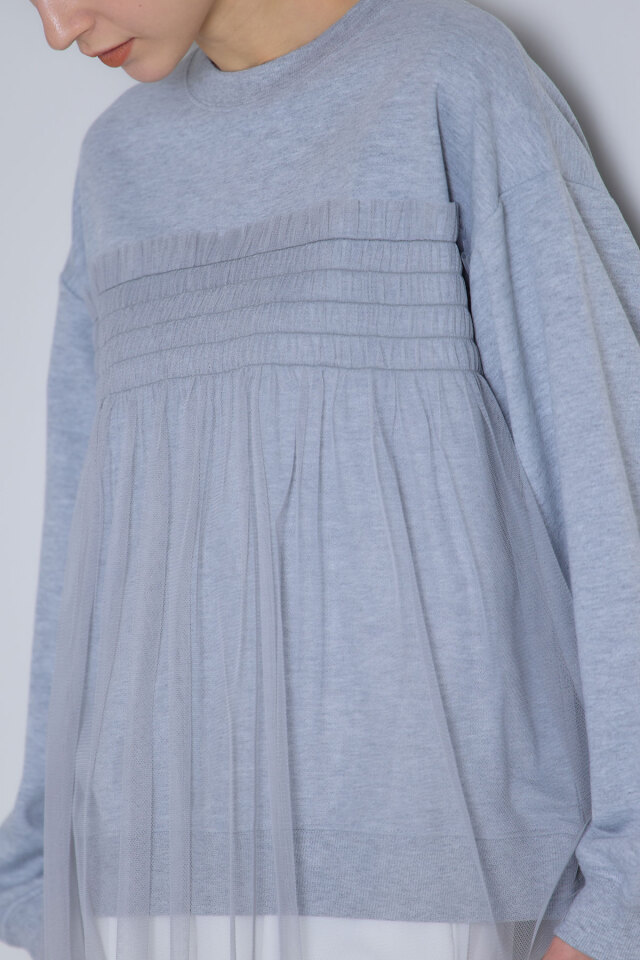 チュールフリルドッキングスウェット