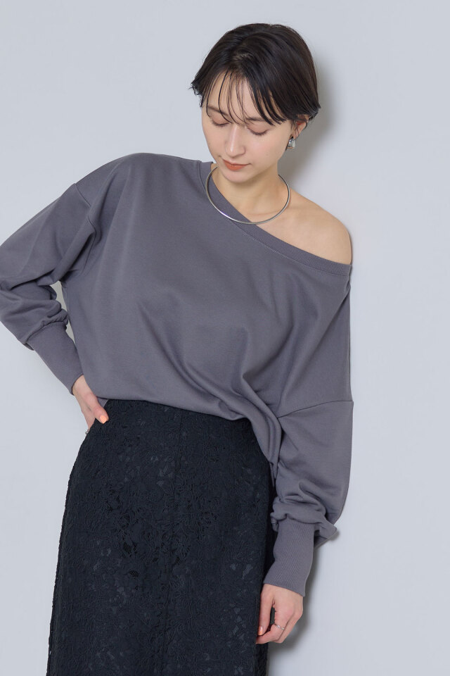 クルーネック/ワンショル2WAYスウェット