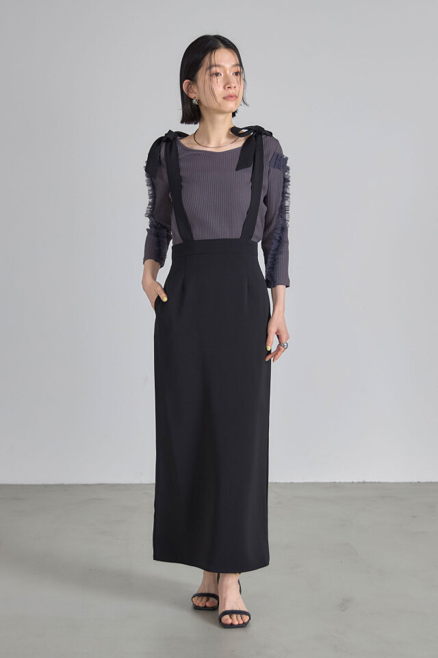 チュールフリルリブプルオーバー