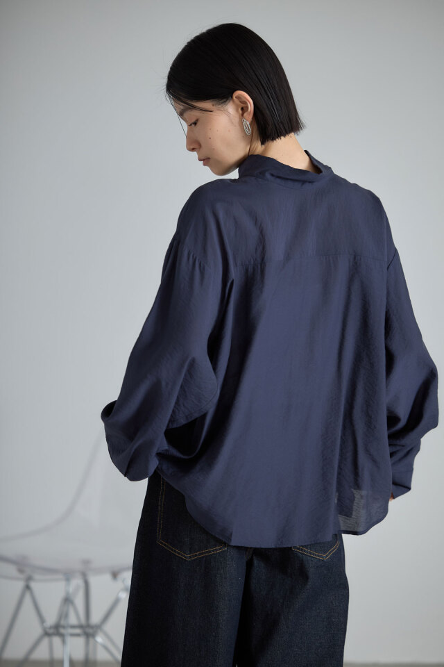 BRICK＆SONS シャツ リラックスオープンカラーシャツ「ネイビー