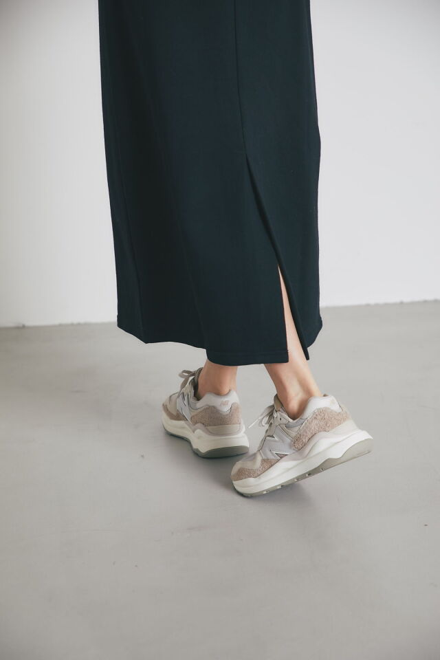 ウエスト切替スウェットワンピース