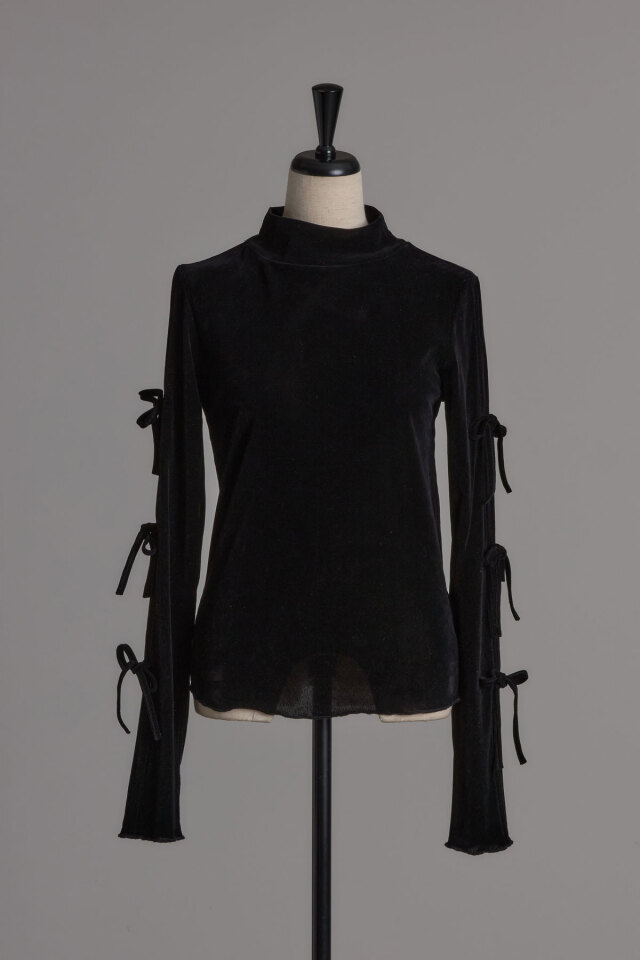 美香さんコラボ】リボンスリーブシアーベロアタートル