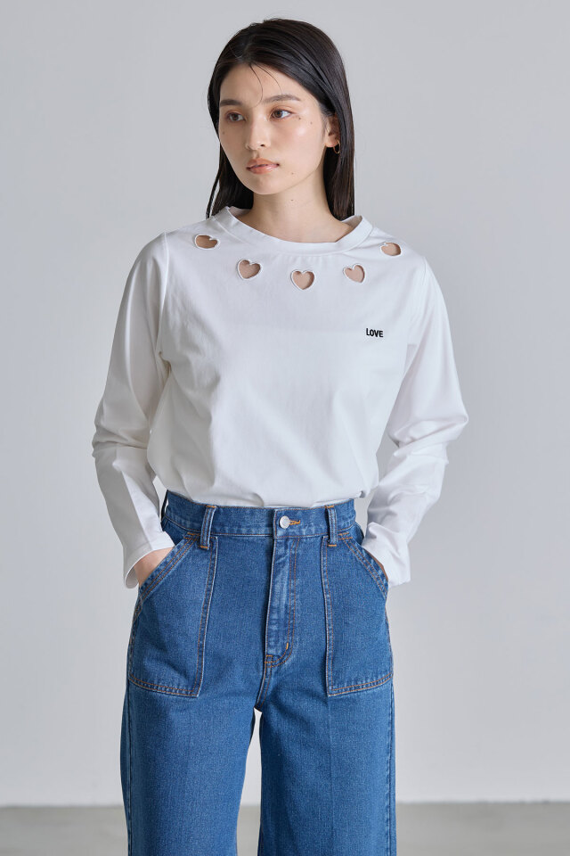 のりさん専用 美香さんコラボ】ハートカットロングTシャツ