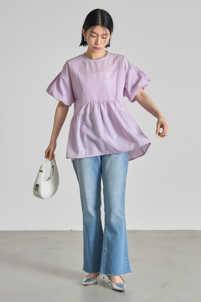 セミフレアデニムパンツ