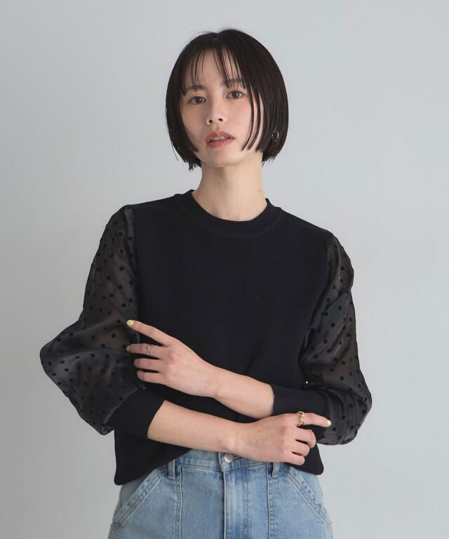 12月27日再販！フロッキードットシアースリーブニットプルオーバー